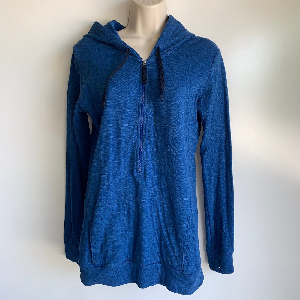 LUCY Blue 1/2 Zip Pullover Hooded Sweatshirt Size Small